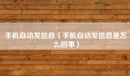 手机自动发信息（手机自动发信息是怎么回事）