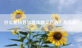 什么是抖音信息流图文广告？怎么做？