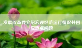 发展改革委介绍宏观经济运行情况并回应热点问题