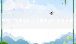 华为手机录音机（手机录音机免费下载）