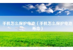 手机怎么保护电池（手机怎么保护电池寿命）