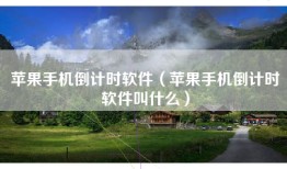 苹果手机倒计时软件（苹果手机倒计时软件叫什么）