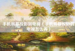 手机屏幕投影到电视（手机屏幕投影到电视怎么弄）