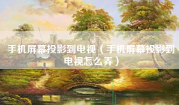 手机屏幕投影到电视（手机屏幕投影到电视怎么弄）