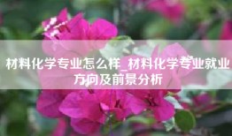 材料化学专业怎么样_材料化学专业就业方向及前景分析