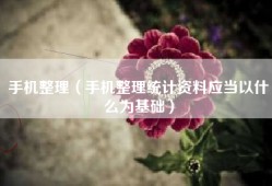 手机整理（手机整理统计资料应当以什么为基础）