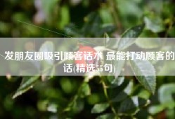 发朋友圈吸引顾客话术 最能打动顾客的话(精选55句)