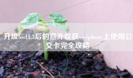 升级ios11.3后的意外收获---iphone上使用公交卡完全攻略