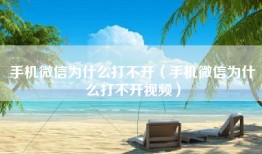 手机微信为什么打不开（手机微信为什么打不开视频）
