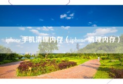iphone手机清理内存（iphone 清理内存）