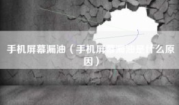 手机屏幕漏油（手机屏幕漏油是什么原因）