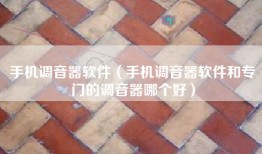 手机调音器软件（手机调音器软件和专门的调音器哪个好）