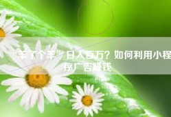 “羊了个羊”日入百万？如何利用小程序广告赚钱