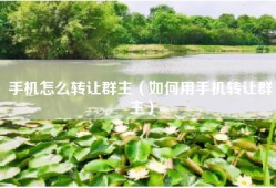 手机怎么转让群主（如何用手机转让群主）
