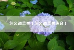 怎么调苹果（怎么调苹果声音）