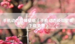 手机动态锁屏壁纸（手机动态锁屏壁纸下载免费）
