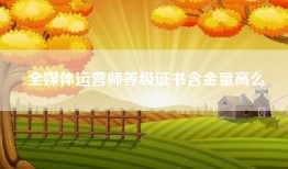 全媒体运营师等级证书含金量高么