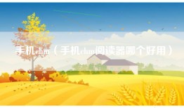 手机chm（手机chm阅读器哪个好用）