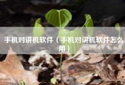 手机对讲机软件（手机对讲机软件怎么用）