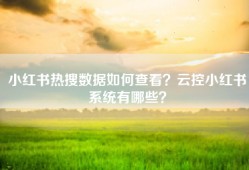 小红书热搜数据如何查看？云控小红书系统有哪些？