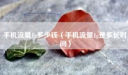 手机流量1g多少钱（手机流量1g是多长时间）
