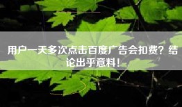 用户一天多次点击百度广告会扣费？结论出乎意料！