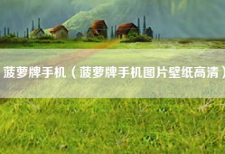 菠萝牌手机（菠萝牌手机图片壁纸高清）