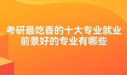 考研最吃香的十大专业就业前景好的专业有哪些