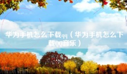 华为手机怎么下载qq（华为手机怎么下载QQ音乐）
