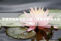 苹果手机换卡怎么换（苹果手机换卡怎么换ID）