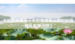 手机看摄像头（手机看摄像头的时候摄像头有提示吗）