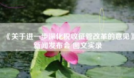 《关于进一步深化税收征管改革的意见》新闻发布会 图文实录