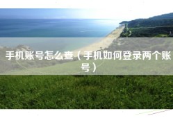 手机账号怎么查（手机如何登录两个账号）