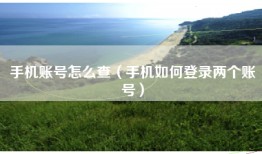 手机账号怎么查（手机如何登录两个账号）