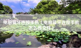电脑蓝牙连接手机（电脑蓝牙连接手机怎么传文件）