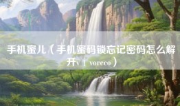 手机蜜儿（手机蜜码锁忘记密码怎么解开vⅰvoreco）