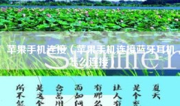 苹果手机连接（苹果手机连接蓝牙耳机怎么连接）