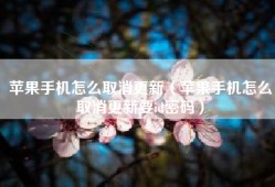 苹果手机怎么取消更新（苹果手机怎么取消更新要id密码）