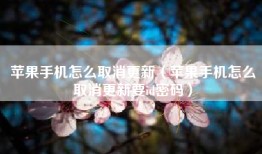 苹果手机怎么取消更新（苹果手机怎么取消更新要id密码）