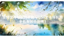 支持北斗导航的手机（支持北斗导航的手机有哪些品牌）