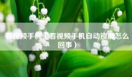 看视频手机（看视频手机自动锁屏怎么回事）