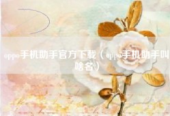 oppo手机助手官方下载（oppo手机助手叫啥名）