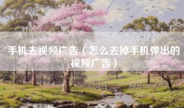 手机去视频广告（怎么去掉手机弹出的视频广告）