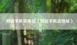 附近手机店电话（附近手机店地址）