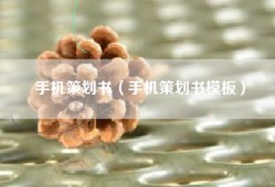 手机策划书（手机策划书模板）