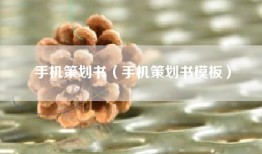 手机策划书（手机策划书模板）