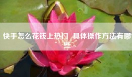 快手怎么花钱上热门  具体操作方法有哪些