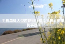 手机单机大型游戏排行榜（手机大型单机手游）