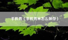 手机秀（手机秀米怎么保存）