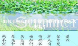 卸载手机应用（卸载手机应用程序怎么卸载）